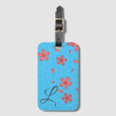 Étiquette À Bagage Fleur de fleurs de cerisier rose (Devant Vertical)