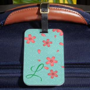 Étiquette À Bagage Fleur de fleurs de cerisier rose