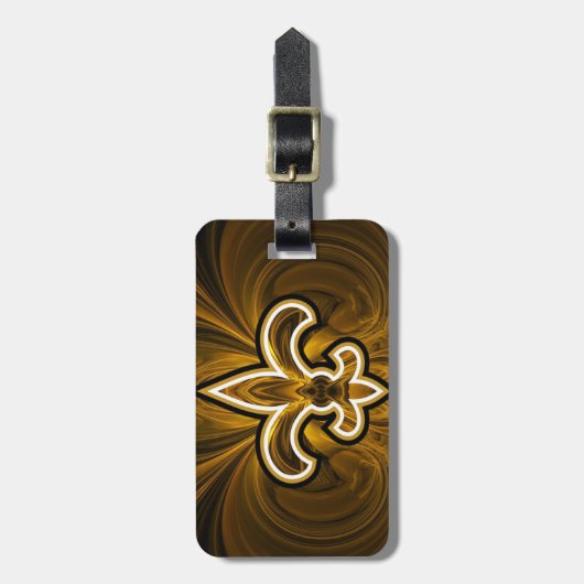Étiquette À Bagage fleur de lis (Devant Vertical)
