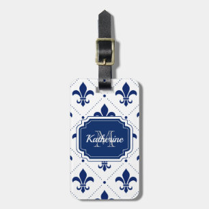 Étiquette À Bagage Fleur de lis Motif