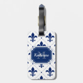 Étiquette À Bagage Fleur de lis Motif (Dos Vertical)