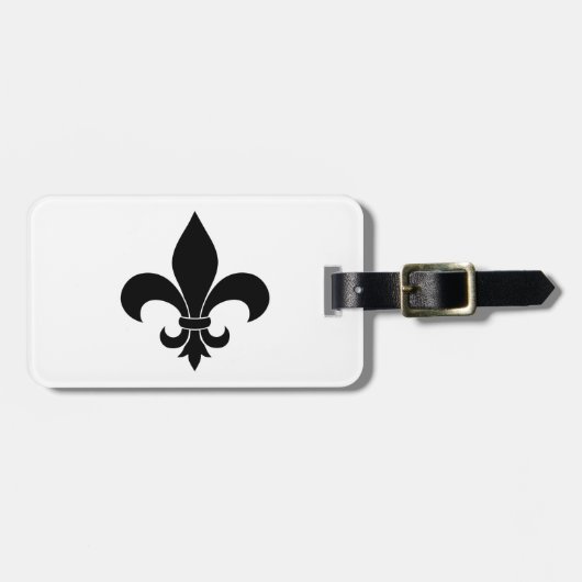 Étiquette À Bagage Fleur de lis Motif Classic (Devant horizontal)