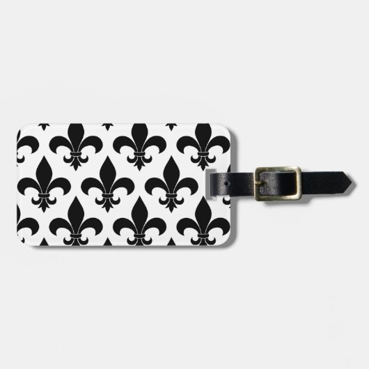 Étiquette À Bagage Fleur de lis Motif Classic (Devant horizontal)