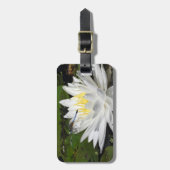 Étiquette À Bagage Fleur de Lotus blanc et libellule bleue (Devant Vertical)