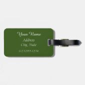 Étiquette À Bagage Fleur de Lotus blanc et libellule bleue (Dos horizontal)