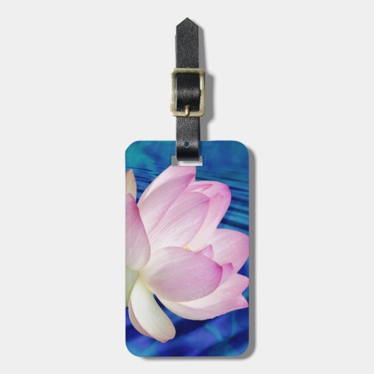 Étiquette À Bagage Fleur de Lotus délicate et sens (Devant Vertical)