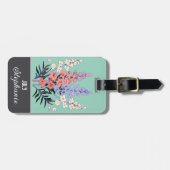 Étiquette À Bagage Fleur de naissance de juillet personnalisée (Devant horizontal)