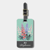 Étiquette À Bagage Fleur de naissance de juillet personnalisée (Devant Vertical)