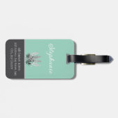 Étiquette À Bagage Fleur de naissance de juillet personnalisée (Dos horizontal)