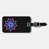 Étiquette À Bagage Fleur de néon bleu et rouge (Devant horizontal)