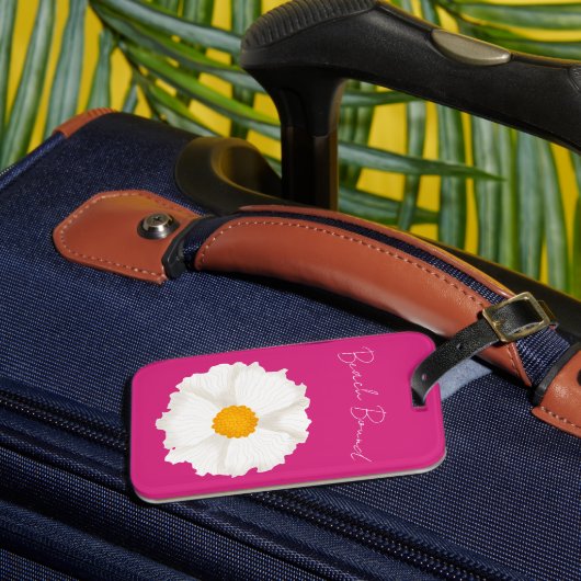 Étiquette À Bagage Fleur de pavot blanche rose (Insitu Rectoal 3)