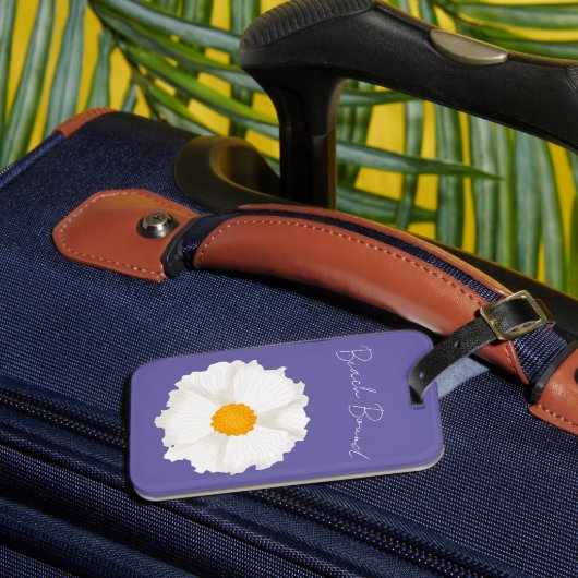 Étiquette À Bagage Fleur de pavot blanche violette (Insitu Rectoal 3)