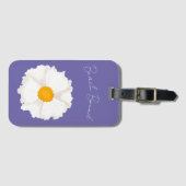 Étiquette À Bagage Fleur de pavot blanche violette (Devant Horizontal)