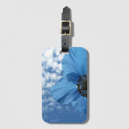 Étiquette À Bagage Fleur de pavot bleu de jardin de nature (Devant Vertical)