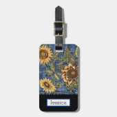 Étiquette À Bagage Fleur de soleil Denim Jeans (Devant Vertical)