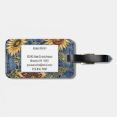 Étiquette À Bagage Fleur de soleil Denim Jeans (Dos horizontal)