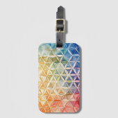 Étiquette À Bagage Fleur de vie - Peinture aquarelle (Devant Vertical)