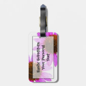 Étiquette À Bagage Fleur d'échinacée violette Abstraite (Dos Vertical)