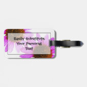 Étiquette À Bagage Fleur d'échinacée violette Abstraite (Dos horizontal)