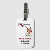 Étiquette À Bagage Fleur d'état Floride personnalisée Fleur Orange Bl (Devant Vertical)