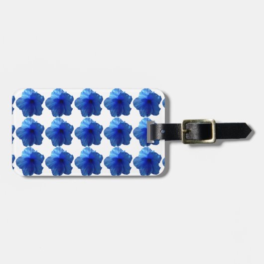 Étiquette À Bagage Fleur d'Hibiscus bleu (Devant horizontal)