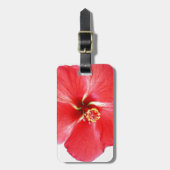 Étiquette À Bagage Fleur d'hibiscus de l'Hawaï rouge (Devant Vertical)