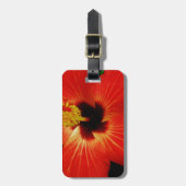 Étiquette À Bagage Fleur d'Hibiscus rouge-orange (Devant Vertical)