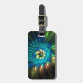 Étiquette À Bagage Fleur d'Imaginaire lumineux, Fractale Abstraite co (Devant Vertical)