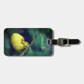 Étiquette À Bagage Fleur d'orchidée à chlipper jaune personnalisée (Devant horizontal)