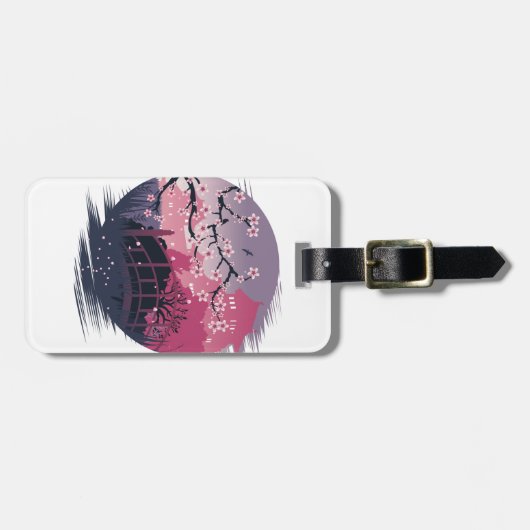 Étiquette À Bagage Fleur foncée (Devant horizontal)