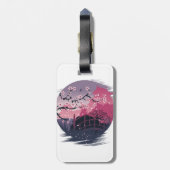 Étiquette À Bagage Fleur foncée (Dos Vertical)