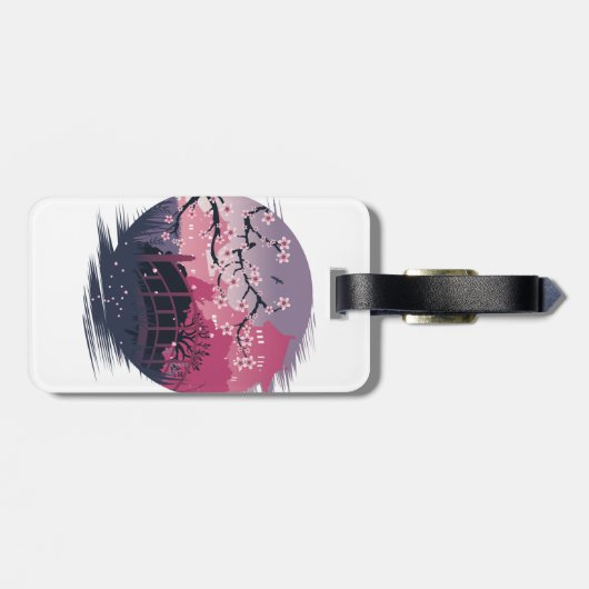 Étiquette À Bagage Fleur foncée (Dos horizontal)