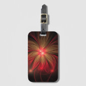 Étiquette À Bagage Fleur fractale de fansy rouge (Devant Vertical)