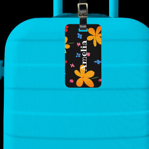 Étiquette À Bagage Fleur funky personnalisée