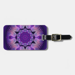 Étiquette À Bagage Fleur I d'Apophysis de kaléidoscope + votre texte