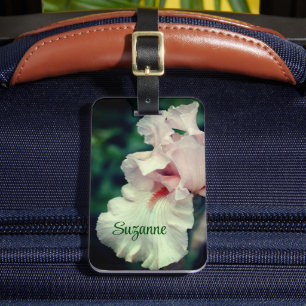 Étiquette À Bagage Fleur Iris À Peach Personnalisée