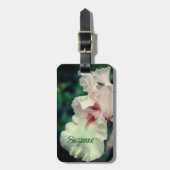 Étiquette À Bagage Fleur Iris À Peach Personnalisée (Devant Vertical)