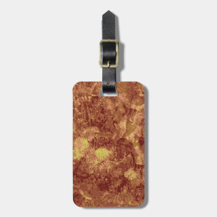 Étiquette À Bagage Fleur jaune contre le motif de camouflage de