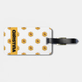 Étiquette À Bagage Fleur Jaune main dessinée Personnaliser (Dos horizontal)