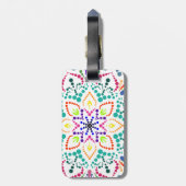 Étiquette À Bagage Fleur Mandala (Dos Vertical)