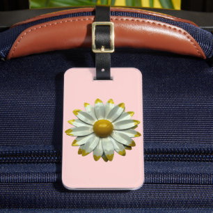 Étiquette À Bagage Fleur marguerite MOD gras - Floral printemps rose 
