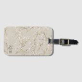 Étiquette À Bagage Fleur Moderne (Devant Horizontal)