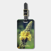 Étiquette À Bagage Fleur Mullein Jaune Sauvage Personnalisée (Devant Vertical)