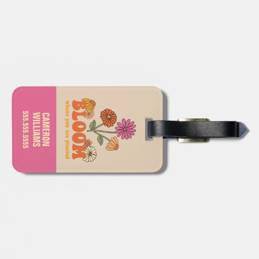 Étiquette À Bagage Fleur Où vous êtes planté (Dos horizontal)