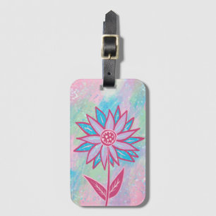 Étiquette À Bagage Fleur Pastel à main mignonne