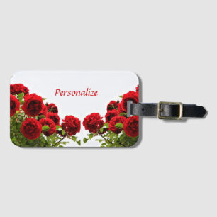 Étiquette À Bagage Fleur romantique de rose rouge