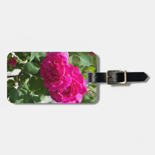 Étiquette À Bagage Fleur rose (Devant horizontal)