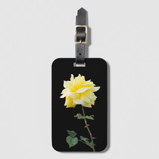 Étiquette À Bagage Fleur rose jaune (Devant Vertical)