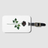 Étiquette À Bagage Fleur rose noire (Devant Horizontal)