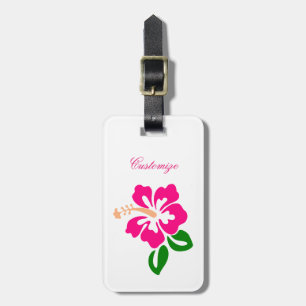 Étiquette À Bagage Fleur rose tropicale Thunder_Cove de ketmie